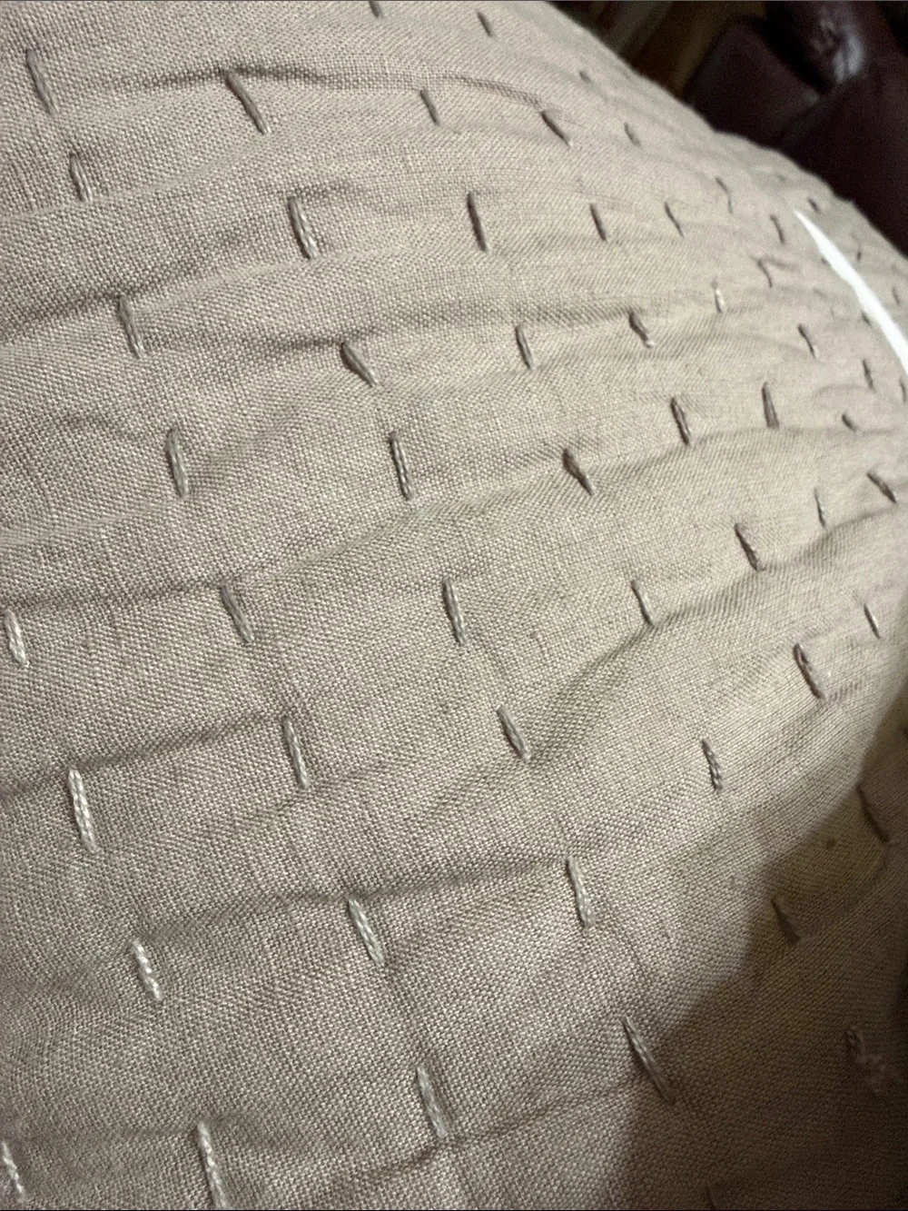 NWOT European Linen and Organic Cotton Quilt in Stone - Retail $170